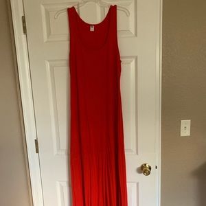 Red maxi tank dress